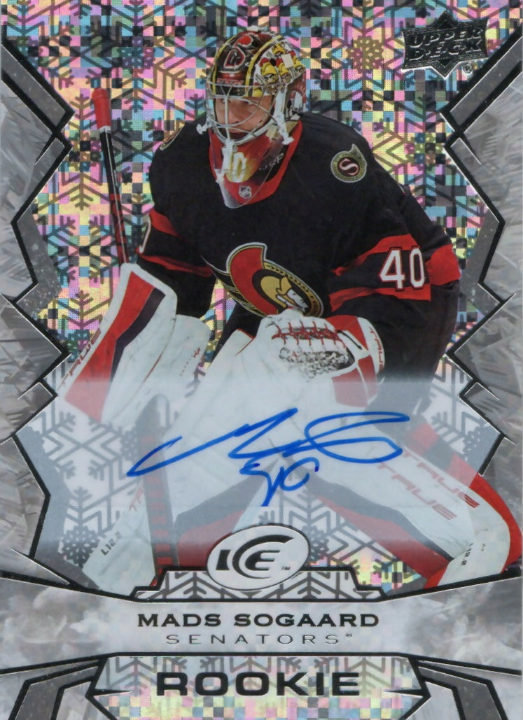 2020-21 Upper Deck Ice Hockey - White Snowflake Autographs #137 Mads Sogaard - Ottawa Senators - A