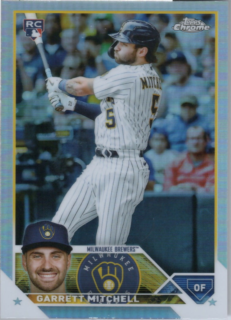 2023 Topps Chrome Baseball - [Base] - Refractor #110 Garrett Mitchell - Milwaukee Brewers - F