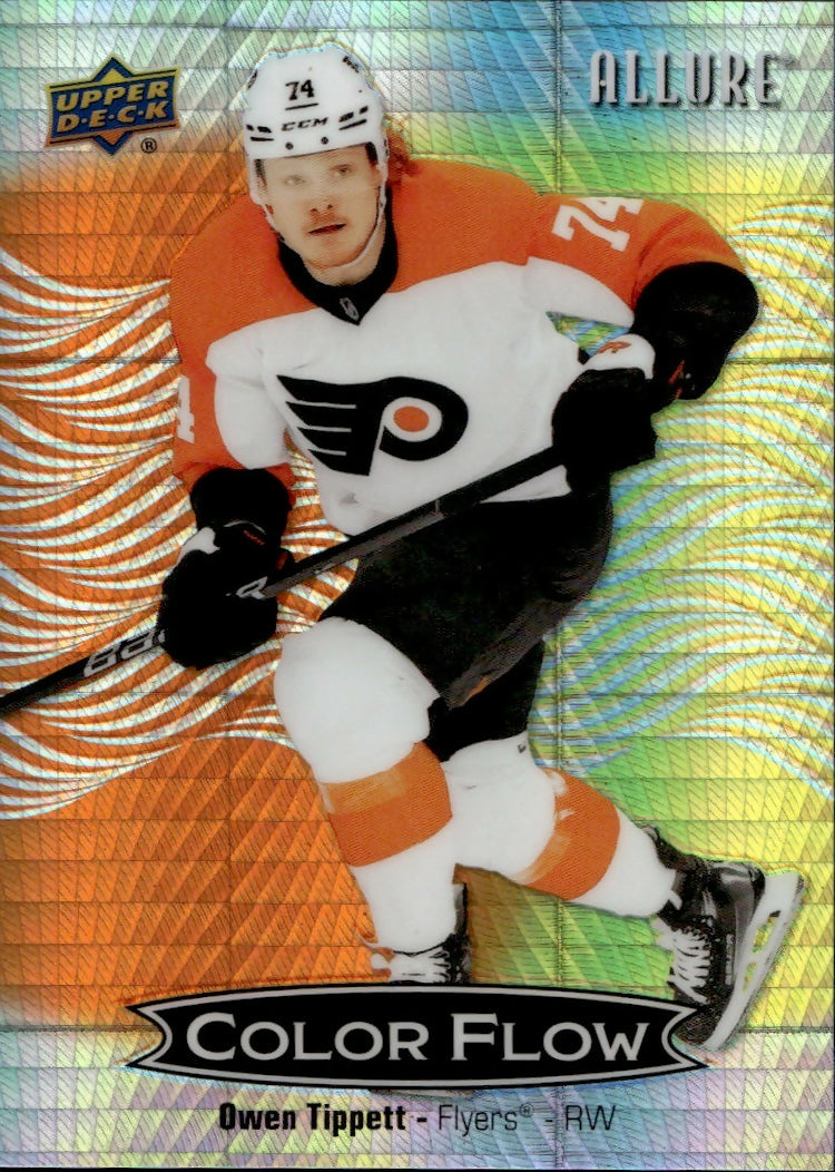 2024-25 Upper Deck Allure Hockey - Color Flow - Orange-Yellow Spectrum :199 #CFL-43 Owen Tippett - Philadelphia Flyers - A