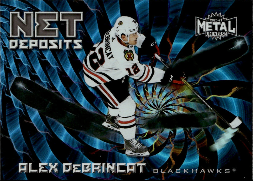 2020-21 Upper Deck Skybox Metal Universe - Net Deposits #ND-12 Alex DeBrincat - Chicago Blackhawks - A