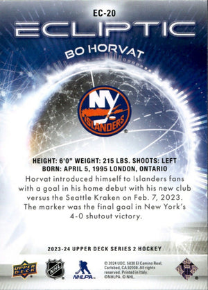 2023-24 Upper Deck Series 2 Hockey - Ecliptic #EC-20 Bo Horvat - New York Islanders - B