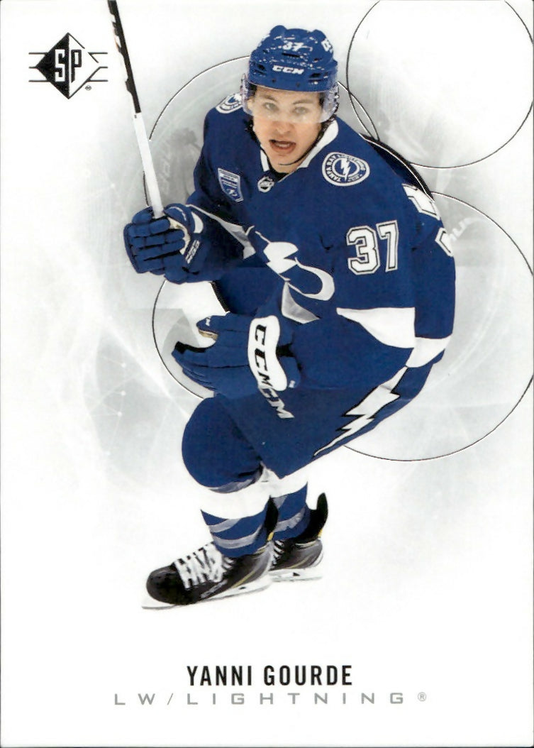 2020-21 Upper Deck Sp Authentic Hockey - Base #86 Yanni Gourde - Tampa Bay Lightning