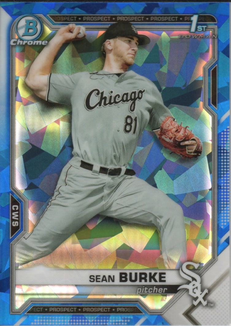 2021 Bowman Chrome Draft Sapphire Edition Baseball - [Base] #BDC-4 Sean Burke - Chiacgo White Sox - F