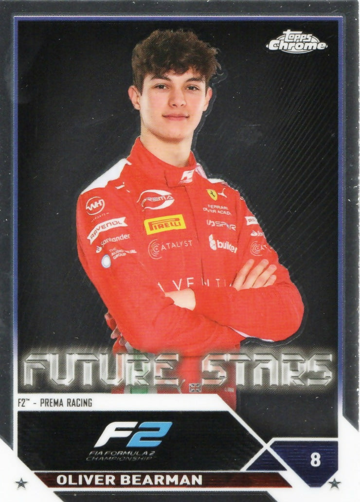 2023 Topps Chrome Formula 1 Base #71 - F2 Drivers Oliver Bearman - F2 Prema Racing - A