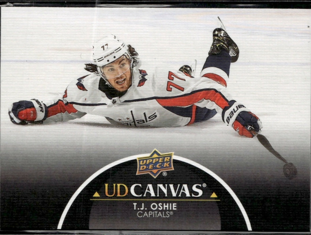 2021-22 Upper Deck UD Canvas Black #C85 T.J. Oshie Washington Capitals