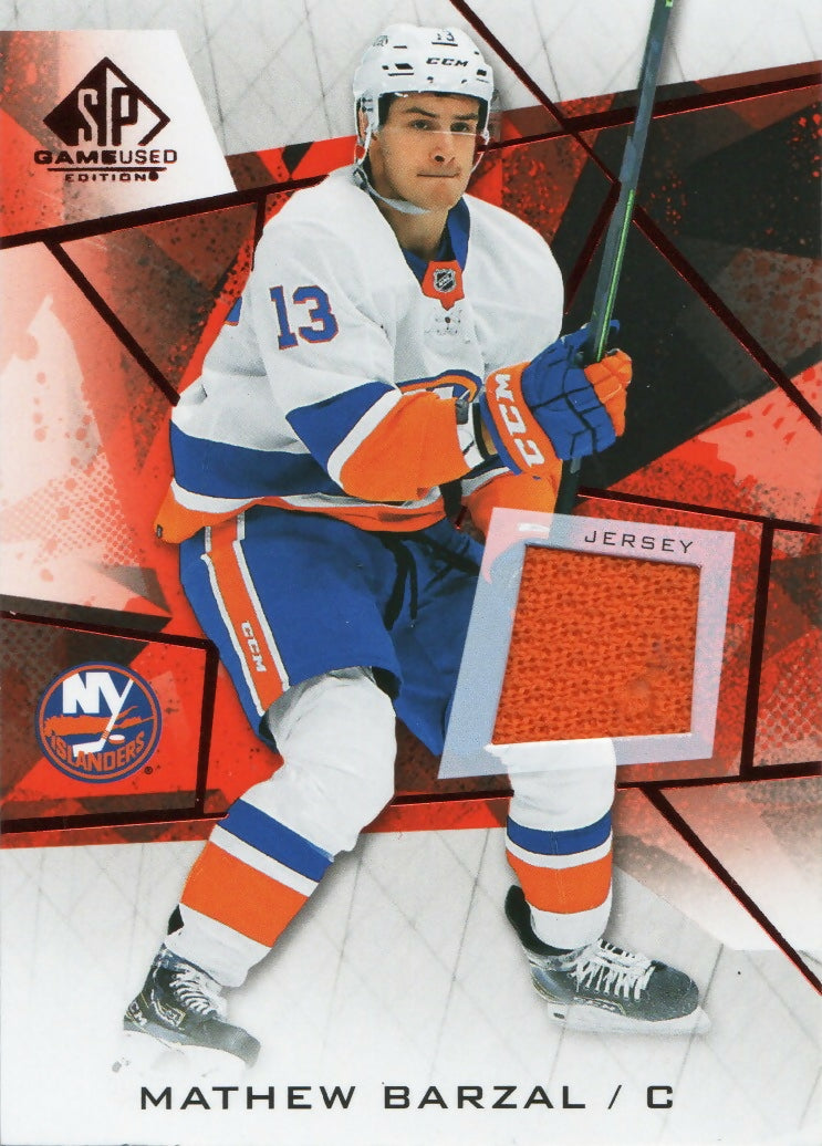 2021-22 Upper Deck SP Game Used Hockey - Base - Red Jerseys #80 Mathew Barzal - New York Islanders - A