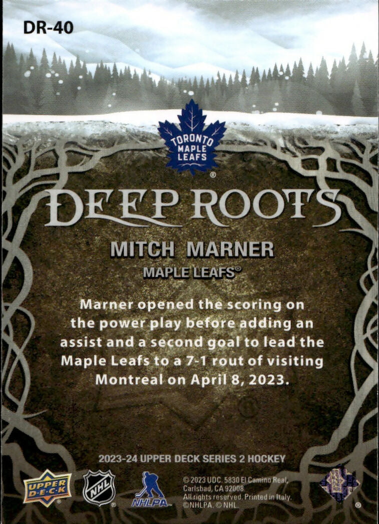 2023-24 Upper Deck Series 2 Hockey - Deep Roots #DR-40 Mitch Marner - Toronto Maple Leafs - B