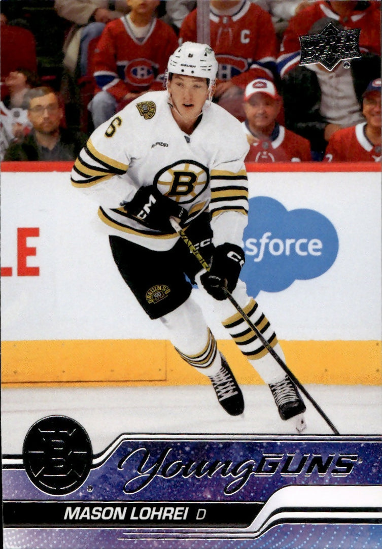2023-24 Upper Deck Series 2 Hockey - Base - Young Guns #497 Mason Lohrei - Boston Bruins - A