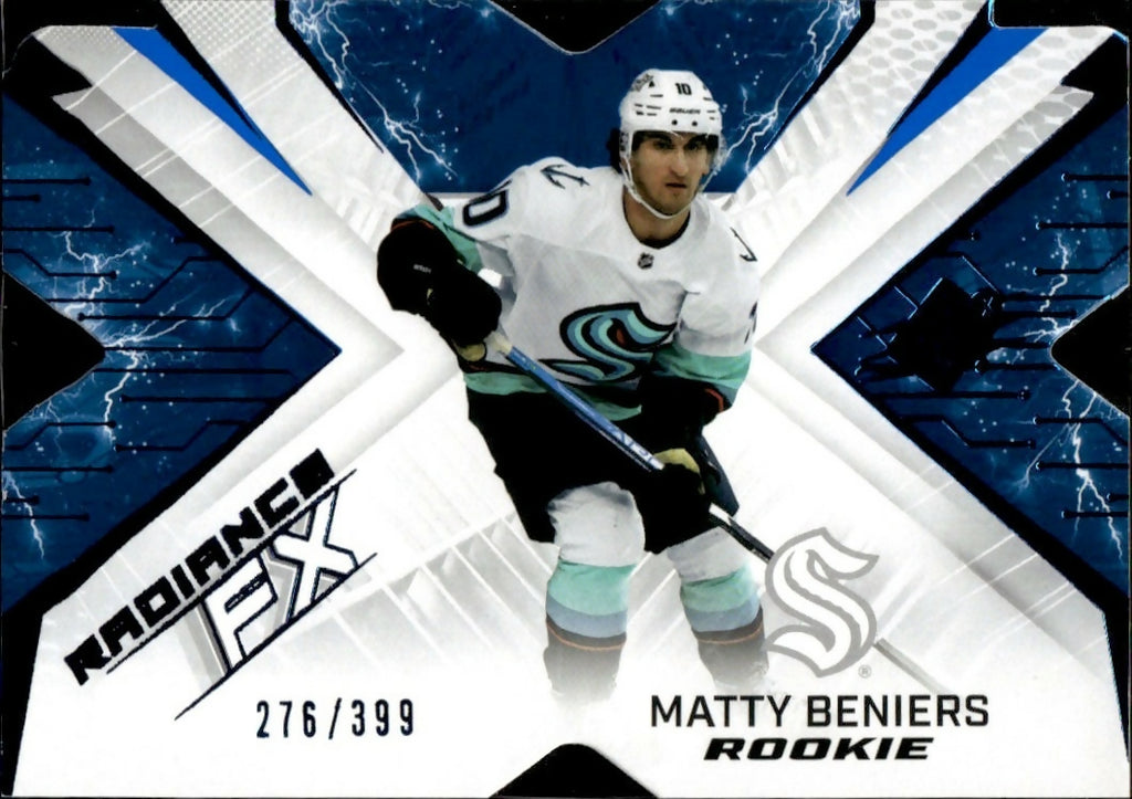 2022-23 Upper Deck SPX Hockey - Radiance FX - Blue :399 #RFX-84 Matty Beniers - Seattle Kraken - A