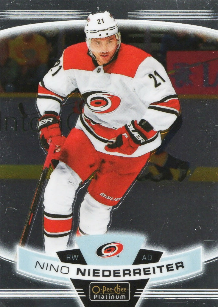 2019-20 Upper Deck O-Pee-Chee Platinum Hockey - Base #128 Nino Neiderreiter - Carolina Hurricanes