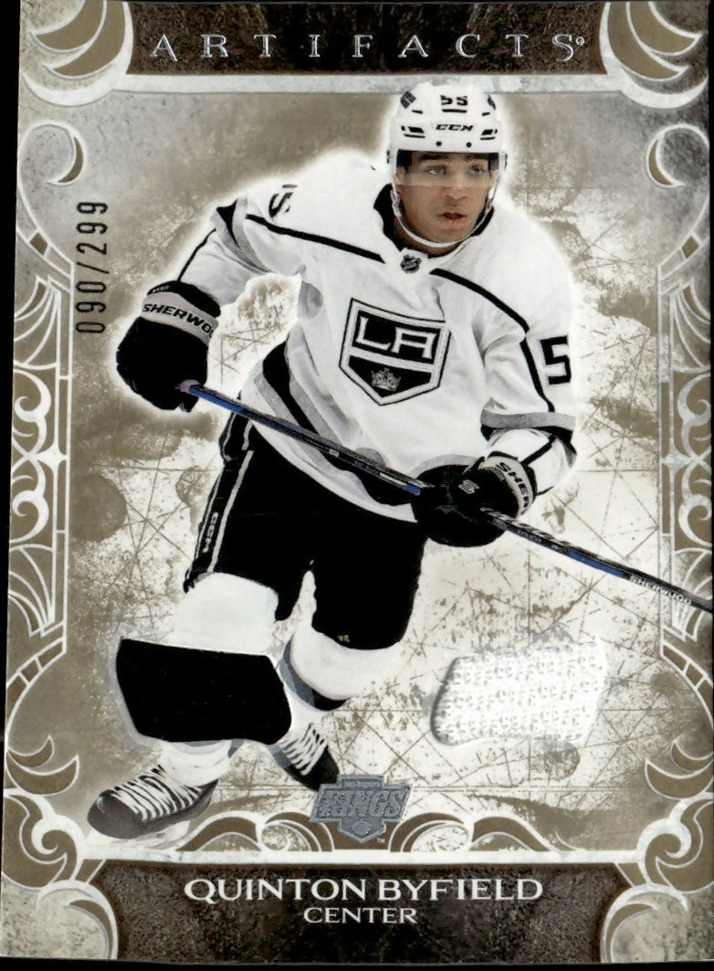2024-25 Upper Deck Artifacts - Base - Gold Materials #1 Quinton Byfield - Los Angeles Kings - A