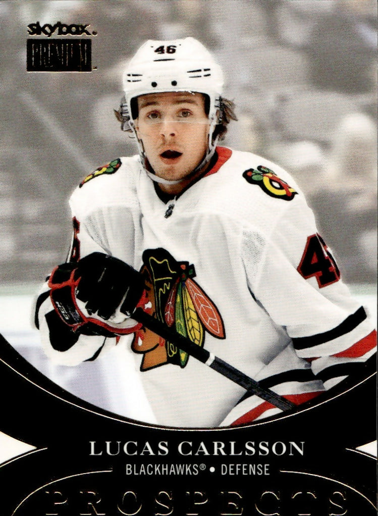 2020-21 Upper Deck Skybox Metal Universe - Premium Prospects #PP-31 Lucas Carlsson - Chicago Blackhawks - A