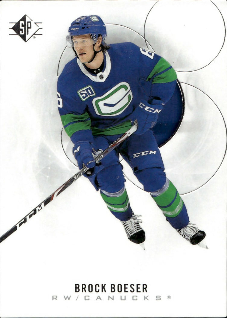 2020-21 Upper Deck Sp Authentic Hockey - Base #16 Brock Boeser - Vancouver Canucks