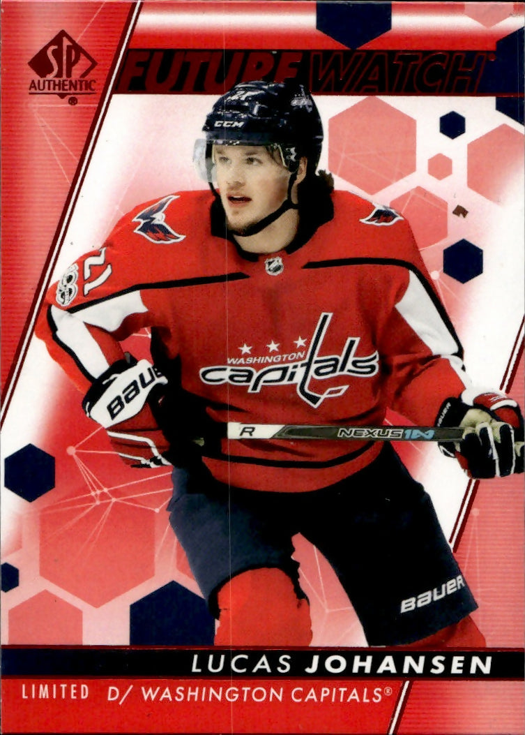 2022-23 Upper Deck SP Authentic Hockey - Base - Future Watch - Red #191 Lucas Johansen - Washington Capitals - A