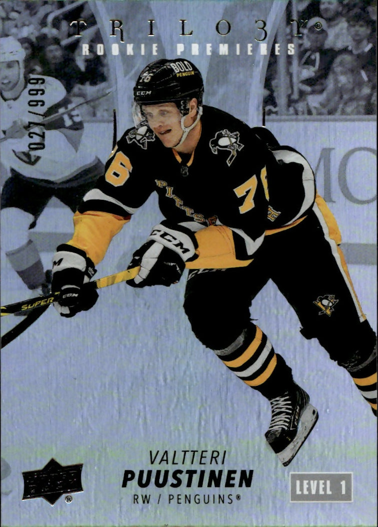 2022-23 Upper Deck Trilogy Hockey - Base - Rookie Premiers Level 1 :999 #116 Valtteri Puustinen - Pittsburgh Penguins - A