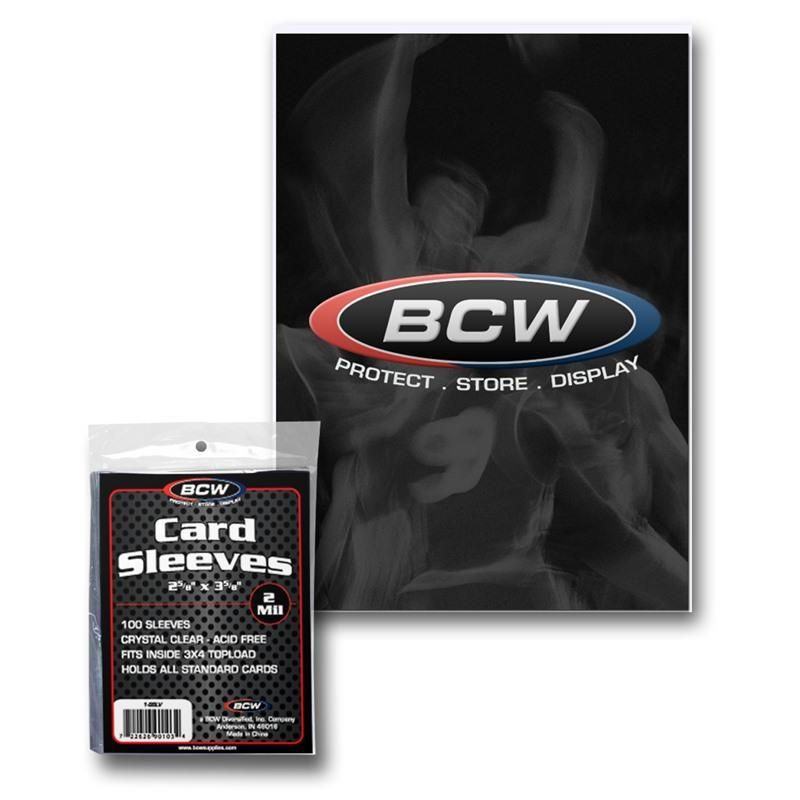 BCW Standard Deck Protectors clear sleeves 2" 3/4 x 3" 3/4 (100 Sleeves per pack)