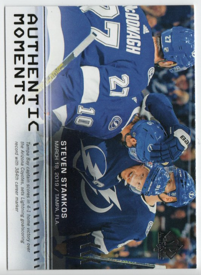 2019-20 Upper Deck SP Authentic Hockey Authentic Moments #105 Steven Stamkos - Tampa Bay Lightning