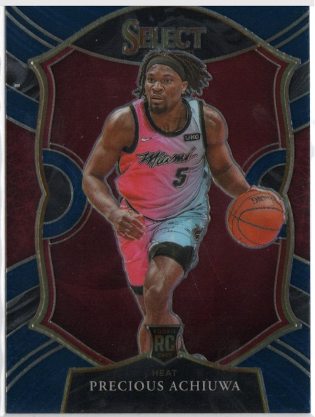 2020-21 Panini Select Basketball Concourse Retail Blue #80 Precious Achiuwa - Miami Heat