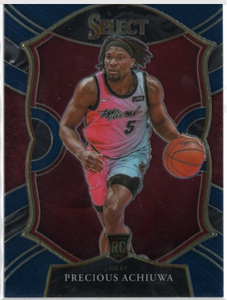 2020-21 Panini Select Basketball Concourse Retail Blue #80 Precious Achiuwa - Miami Heat