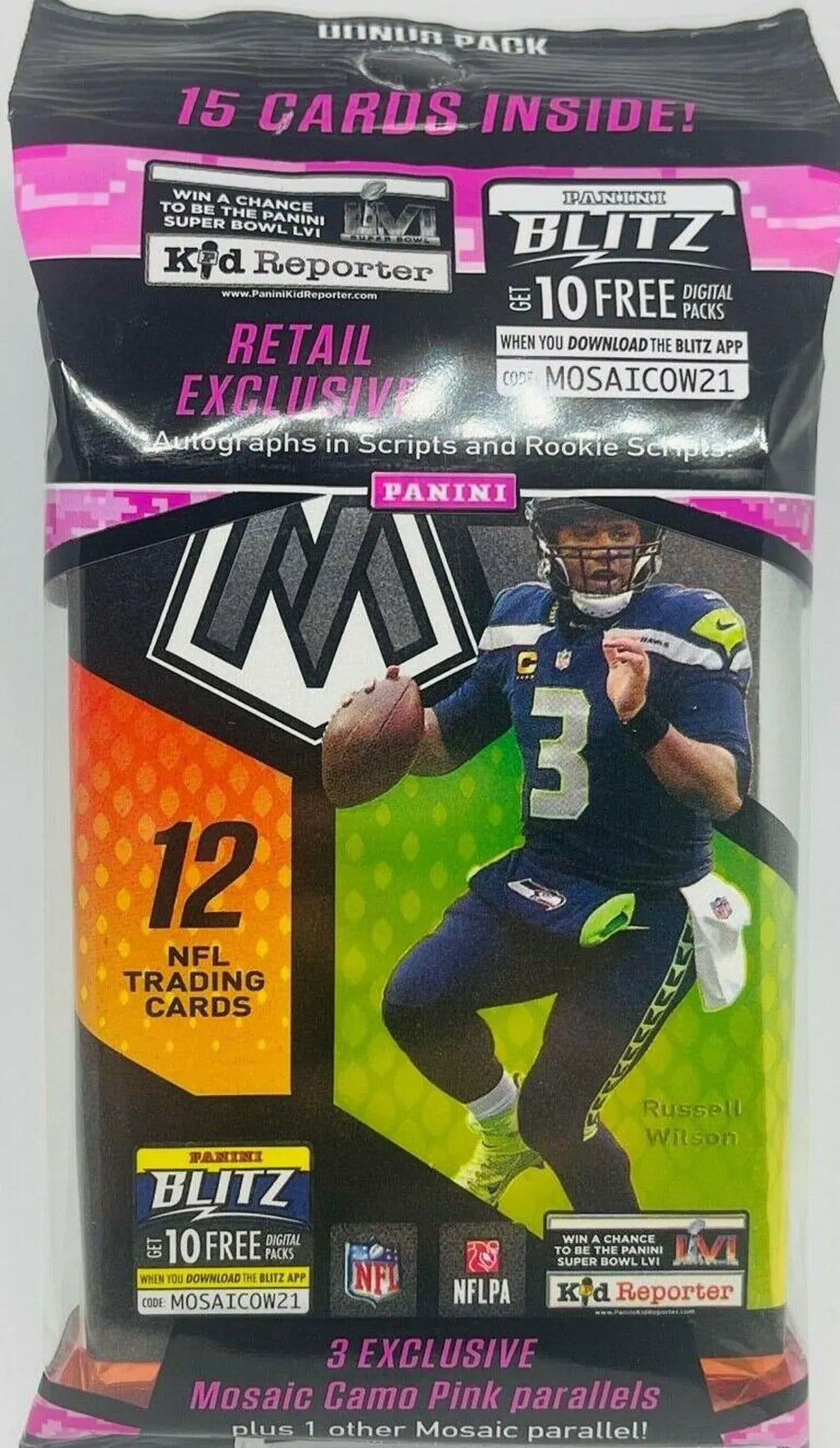 2021 Panini Mosaic Football Cello Multi Pack (Pink Camo Parallels!)