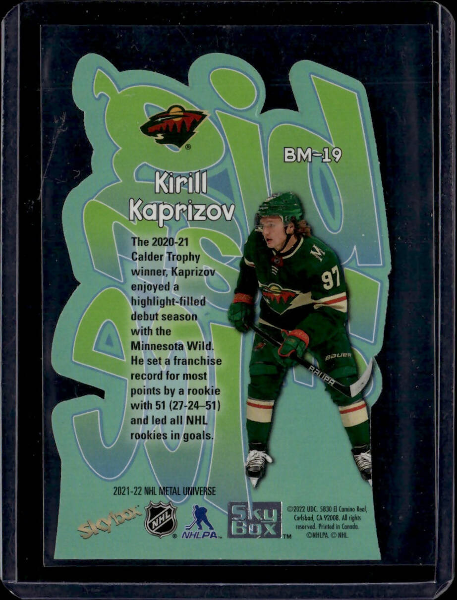 2021-22 Upper Deck Skybox Metal Universe Hockey Big Man On Ice #BM-19 Kirill Kaprizov - Minnesota Wild