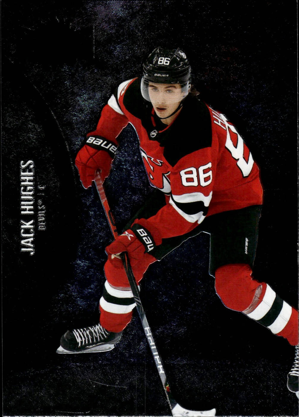 2021-22 Upper Deck Skybox Metal Universe Hockey Base #28 Jack Hughes - New Jersey Devils