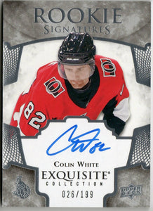 2017-18 Upper Deck Exquisite Collection Hockey - Rookie Signatures /199 #ERS-CW Colin White - Ottawa Senators