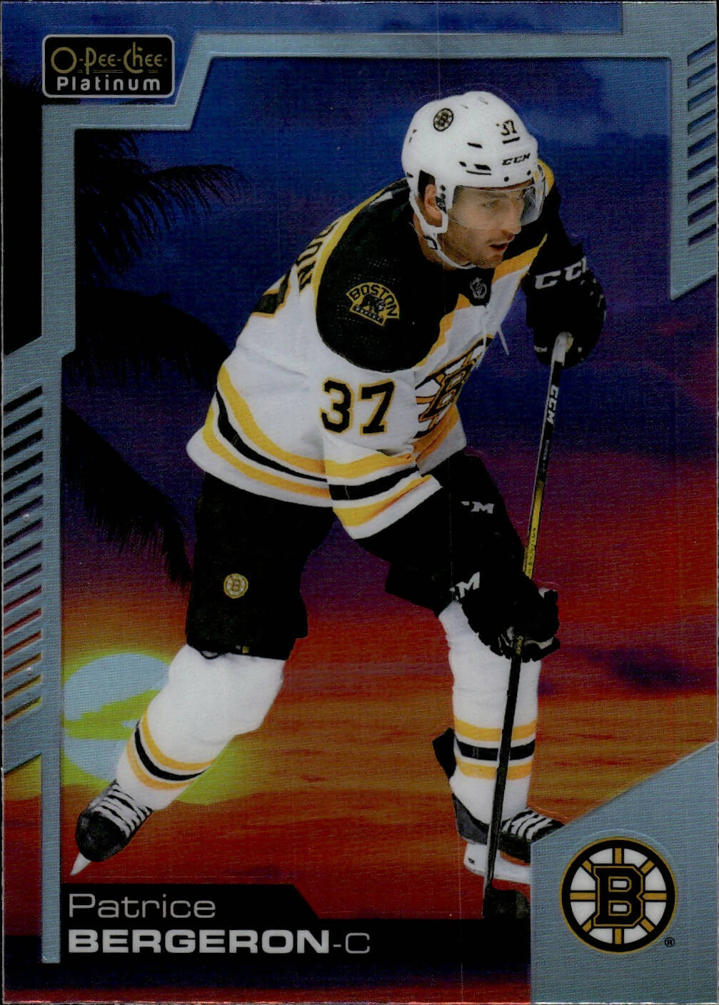 2020-21 Upper Deck O-Pee-Chee Platinum Hockey - Base - Sunset #13 Patrice Bergeron - Boston Bruins