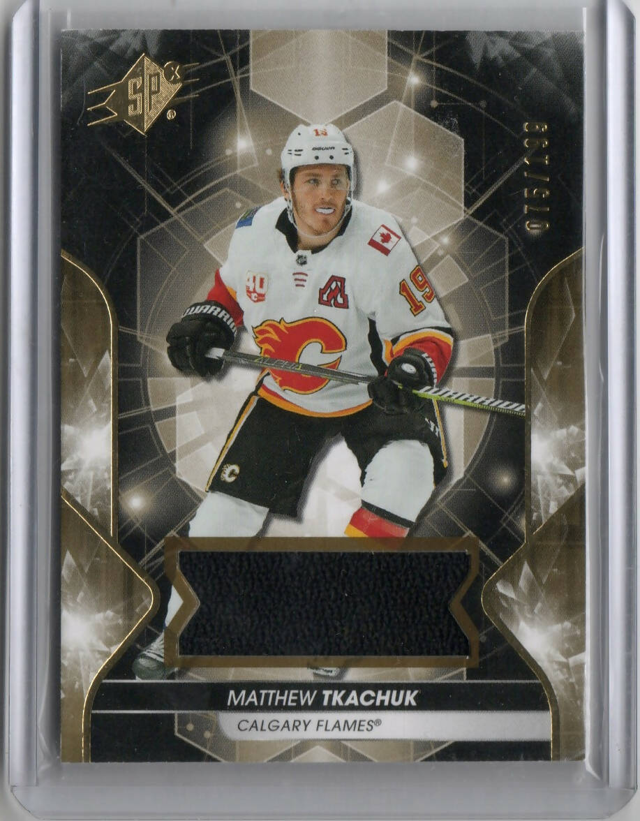 2019-20 Upper Deck SPX Hockey - Base - Memrobilia /199 #7 Matthew Tkachuk - Calgary Flames