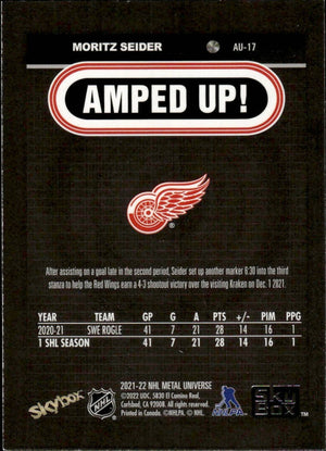 2021-22 Upper Deck Skybox Metal Universe Hockey Amped Up #AU-17 Moritz Seider - Detroit Red Wings