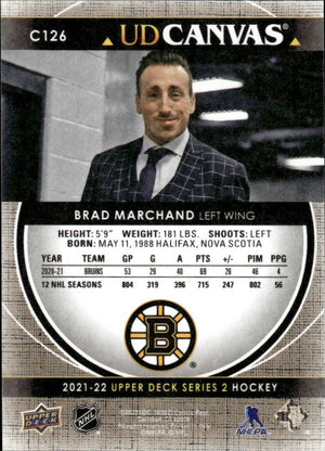 2021-22 Upper Deck Series 2 Hockey - UD Canvas #C126 Brad Marchand - Boston Bruins