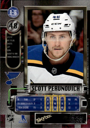 2021-22 Upper Deck Skybox Metal Universe Hockey 1997-98 Retro Rookie #R-16 Scott Perunovich - St. Louis Blues