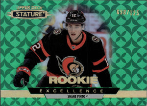 2021-22 Upper Deck Stature - Excellence - Rookie /125 #RE-6 Shane Pinto - Ottawa Senators