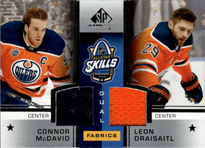 2020-21 Upper Deck SP Game Used Hockey All Stars Skills Duel Fabric # ASD-MD Connor McDavid Leon Draisaitl - Edmonton Oilers