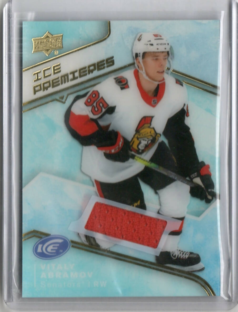 2019-20 Upper Deck Ice Hockey - Ice Premiers - Jersey - Red #IPJ-VA Vitaly Abramov - Ottawa Senators