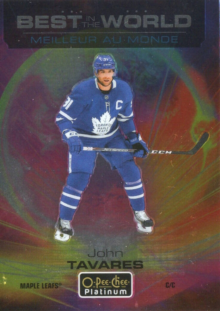 2020-21 Upper Deck O-Pee-Chee Platinum Hockey - Best In The World #BW-9 John Tavares - Toronto Maple Leafs