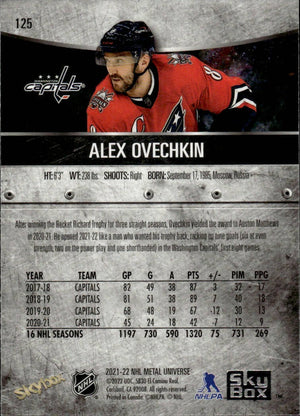 2021-22 Upper Deck Skybox Metal Universe Hockey Alt Jersey #125 Alex Ovechkin - Washington Capitals