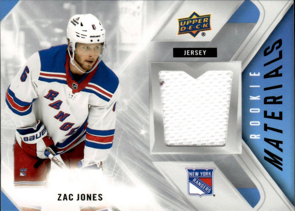 2021-22 Upper Deck Series 2 Hockey - Rookie Materials #RM-ZJ Zac Jones - New York Rangers