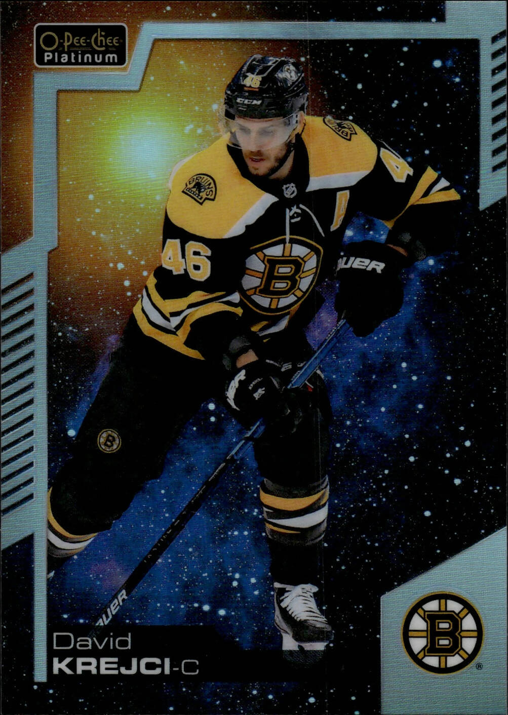 2020-21 Upper Deck O-Pee-Chee Platinum Hockey - Base - Cosmic /65 #77 David Krejci - Boston Bruins