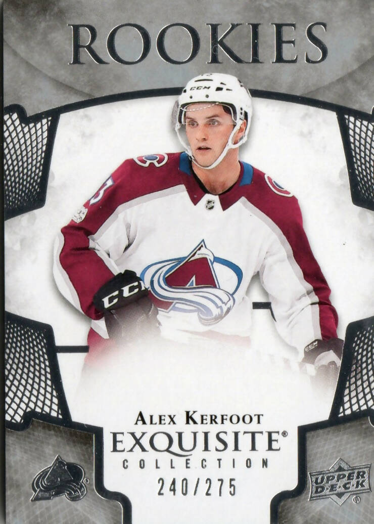 2017-18 Upper Deck Exquisite Collection Hockey - Rookies /275 #R22 Alex Kerfoot - Colorado Avalanche F