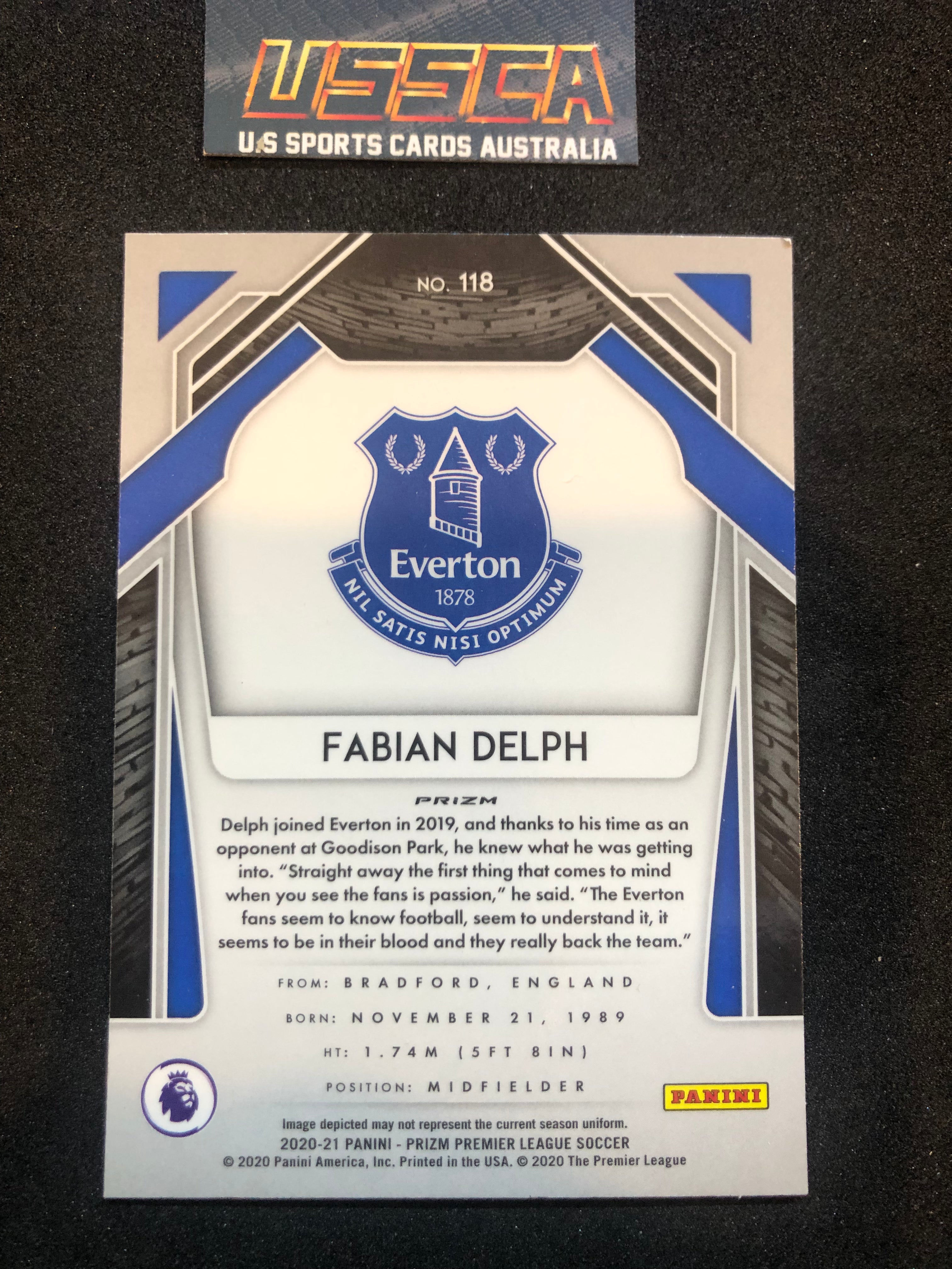 2020-21 Panini Prizm Premier League -Silver Prizm - Fabian Delph #118 - Everton