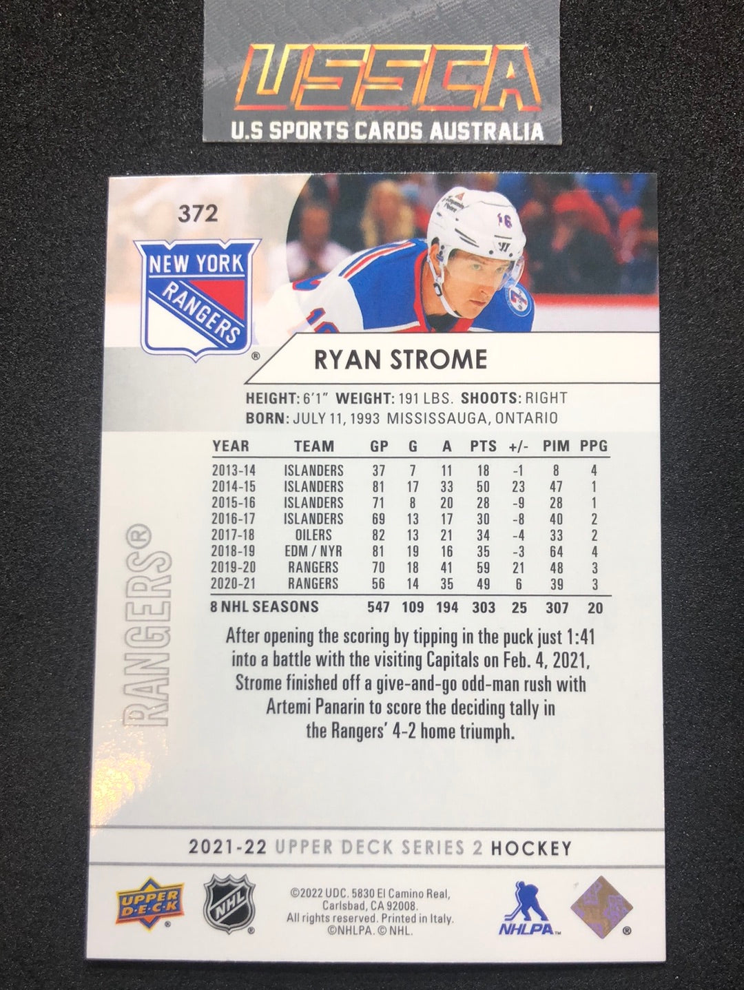 2021-22 Upper Deck Series Two #372 - Ryan Strome - New York Rangers