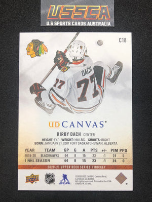 2020-21 Upper Deck Series 1 - UD Canvas #C18 Kirby Dach - Chicago Blackhawks