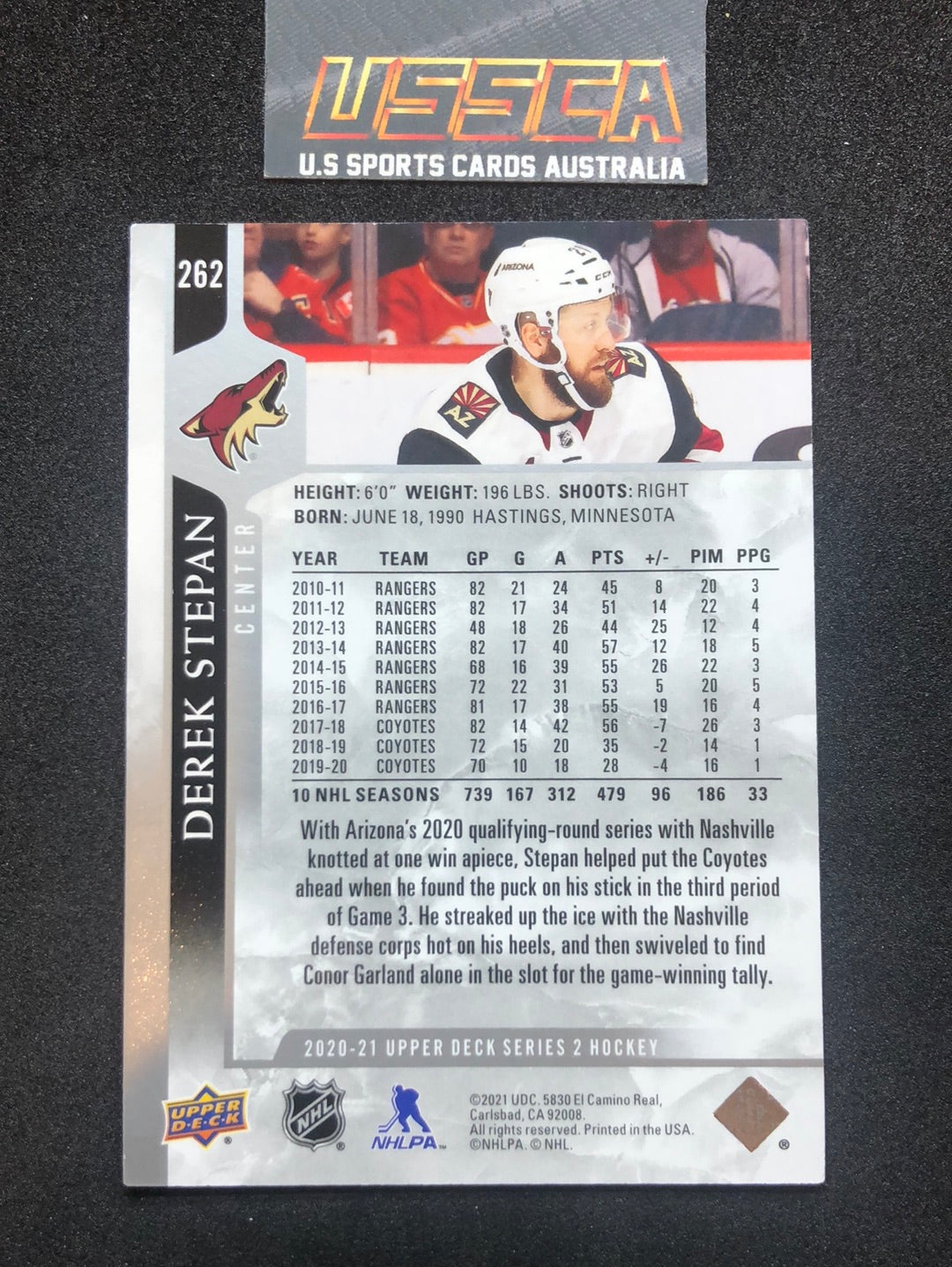 2020-21 Upper Deck Series Two #262 Derek Stepan - Arizona Coyotes