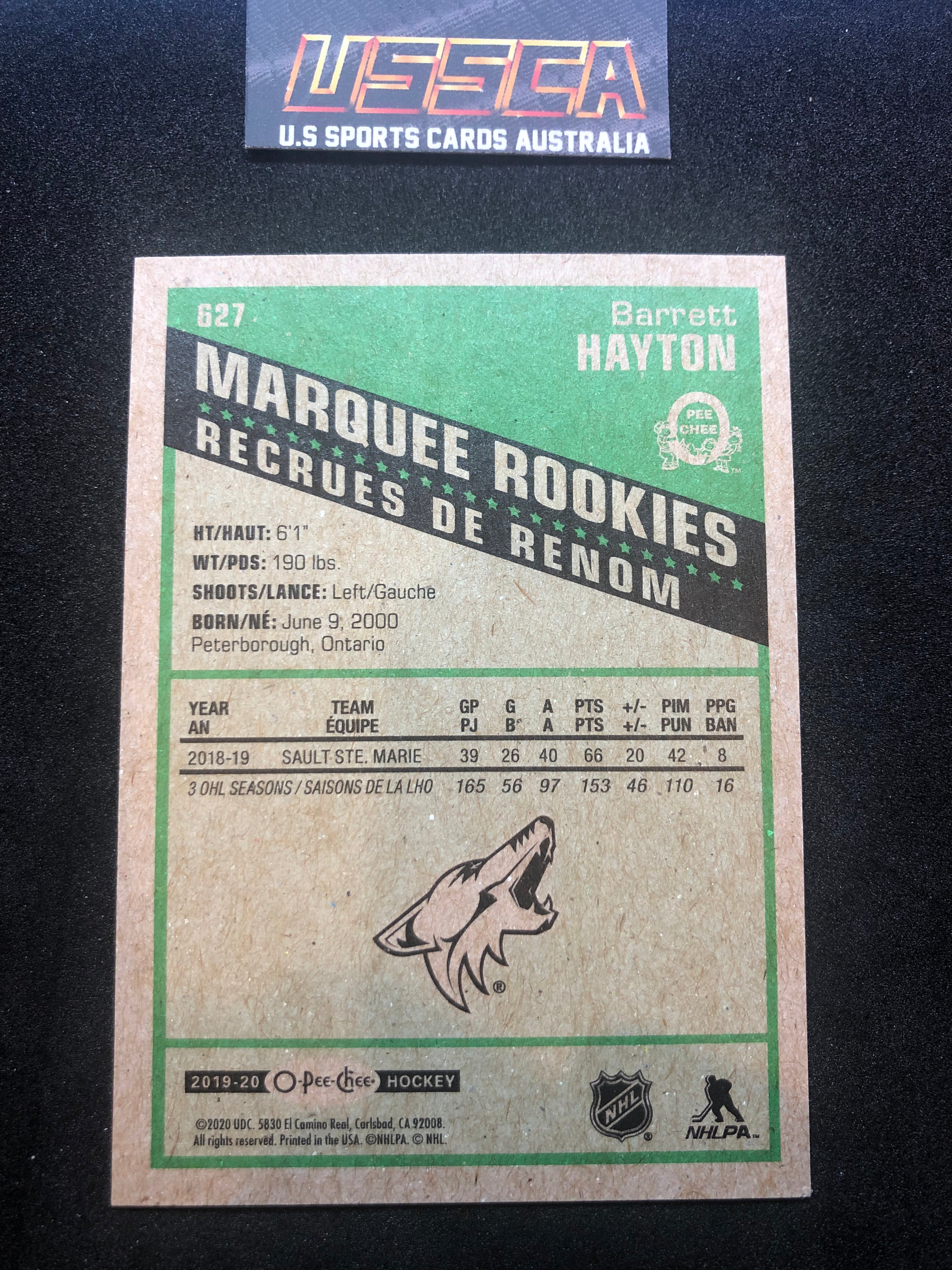 2019-20 Upper Deck O-Pee-Chee Hockey Marquee Rookies Retro #627 Barrett Hayton - Arizona Coyotes