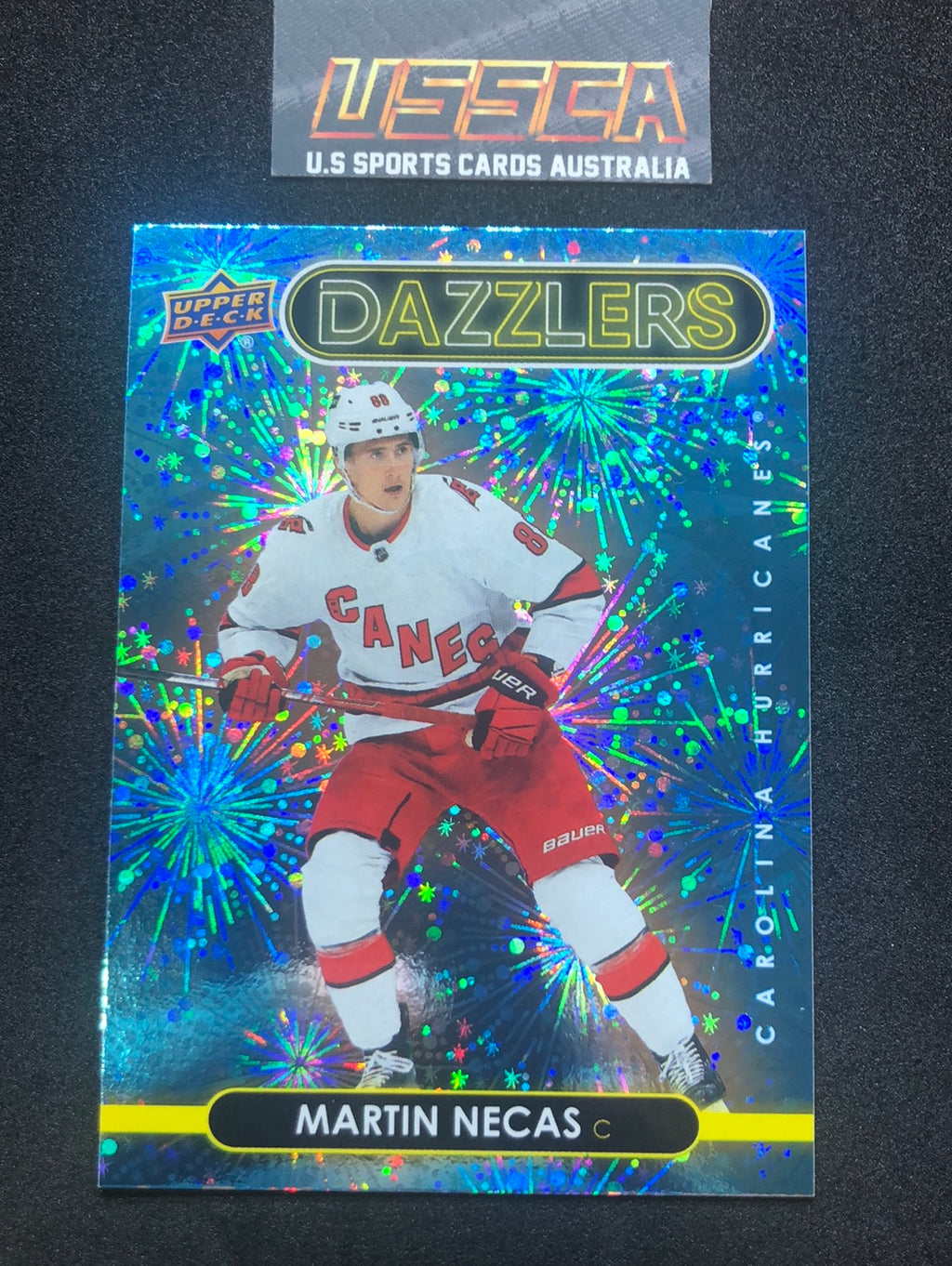 2021-22 Upper Deck Series Two #DZ-58 - Dazzlers Blue - Martin Necas - Carolina Hurricanes