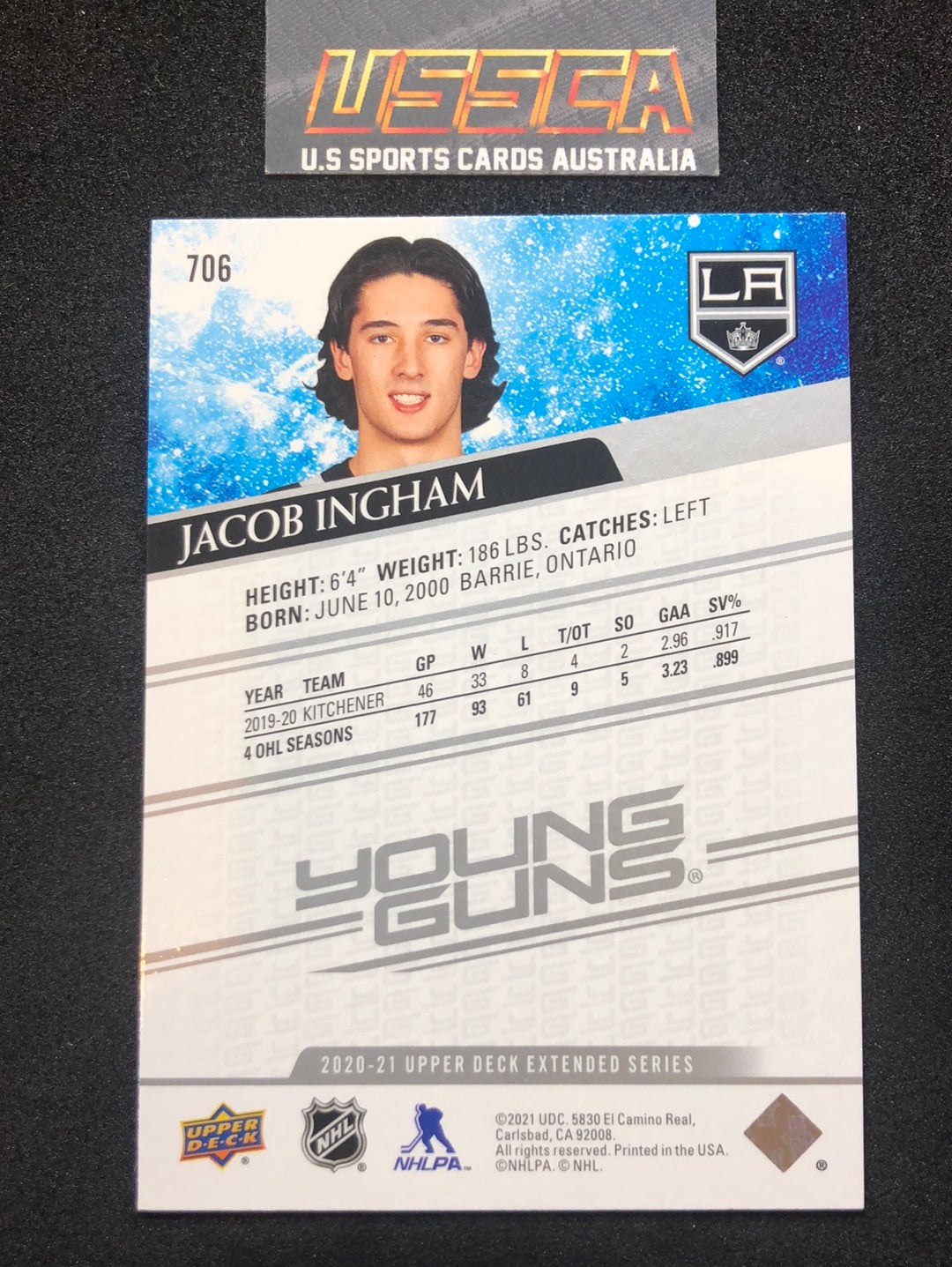 2021-22 Upper Deck Extended Series #706 - Young Guns - Jacob Ingham