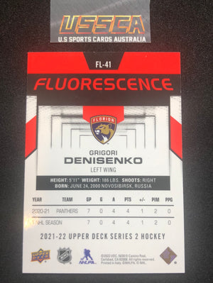 2021-22 Upper Deck Series Two #FL-41 - Fluorescence Red - Grigori Denisenko - Florida Panthers