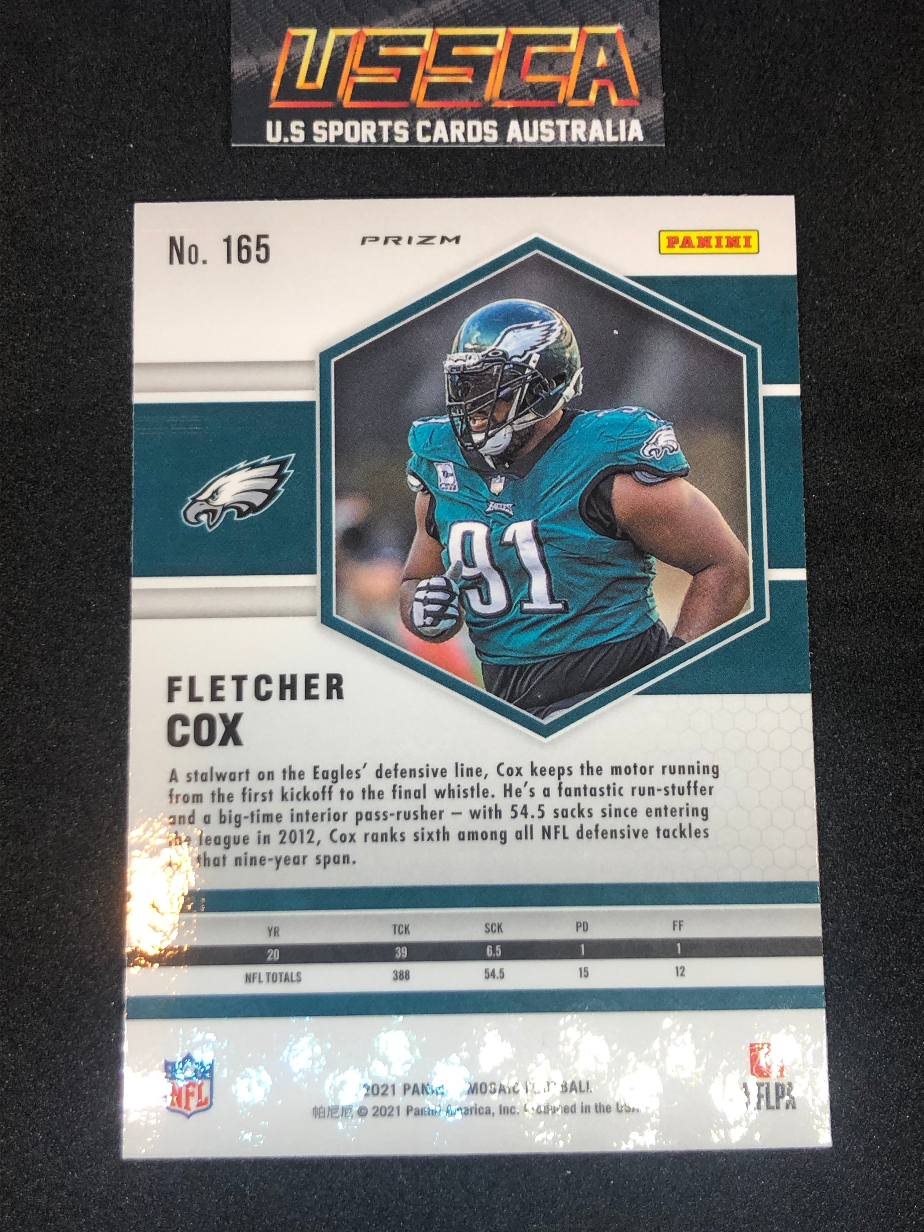 2021 Panini Mosaic Football Camo Pink Prizm #165 Fletcher Cox - Philadelphia Eagles