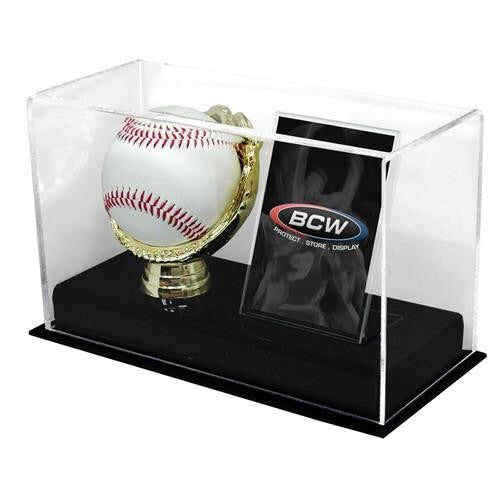 BCW Acrylic Gold Glove Ball and Card Display